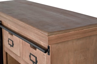 Buffet 1 porte - Naturel et noir