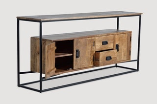 Buffet 3 portes - Naturel et noir