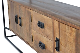 Buffet 3 portes - Naturel et noir