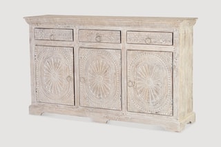 Buffet 3 portes - Blanc vieilli