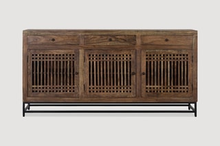 Buffet 3 portes - Naturel et noir