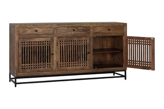 Buffet 3 portes - Naturel et noir