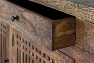 Buffet 3 portes - Naturel et noir