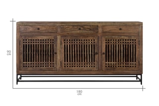 Buffet 3 portes - Naturel et noir