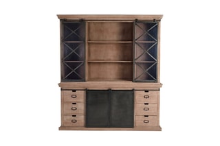 Buffet 4 portes - Naturel et gris