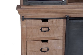 Buffet 4 portes - Naturel et gris