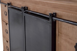 Buffet 4 portes - Naturel et gris
