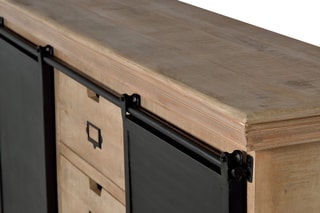 Buffet 2 portes - Naturel et noir