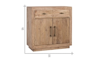 Buffet 2 portes en bois recyclé - 90 x 90 x 40 cm