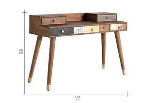 Bureau 5 tiroirs - Naturel