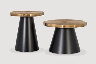 2 tables basses  -  Noir et cuivré