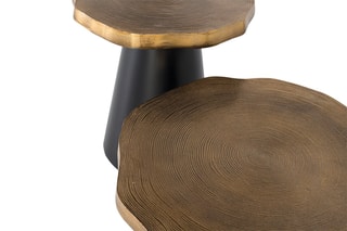 2 tables basses  -  Noir et cuivré