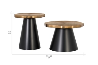 2 tables basses  -  Noir et cuivré
