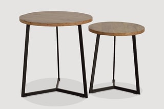 2 tables basses - Naturel et noir