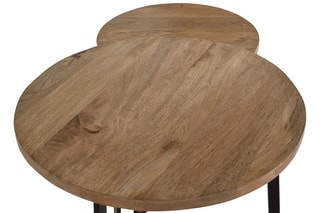 2 tables basses - Naturel et noir