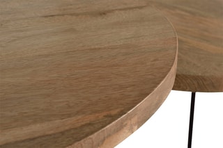 2 tables basses - Naturel et noir