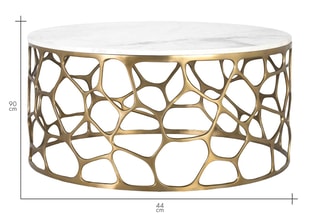 Table basse en marbre - 90 x 44 x 90 cm