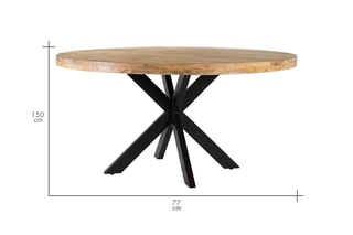 Table basse en manguier - 150 x 77 x 150 cm