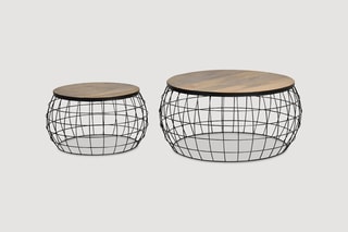 2 tables basses - Naturel et noir