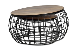 2 tables basses - Naturel et noir