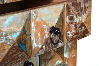 Table d'appoint 3 tiroirs - Naturel et noir