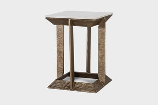 Table d'appoint - Blanc et doré