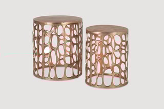 2 tables d'appoint - Cuivré