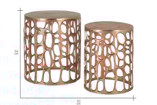 2 tables d'appoint - Cuivré