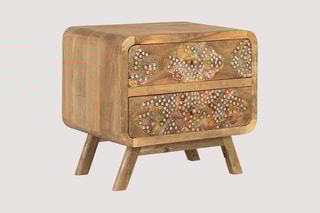 Table de chevet en manguier massif - 50 x 46 x 35 cm