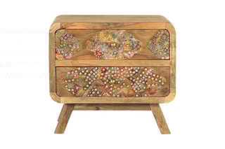 Table de chevet en manguier massif - 50 x 46 x 35 cm