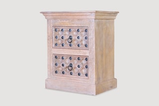 Table de chevet 2 tiroirs - Naturel