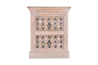 Table de chevet 2 tiroirs - Naturel