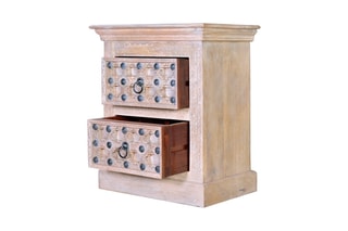 Table de chevet 2 tiroirs - Naturel