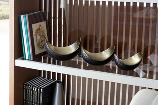 3 bols décoratifs - 17/14/12 cm - Noir et doré