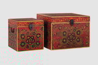 2 coffres de rangement en manguier