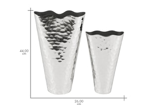 2 vases - 31/40 cm - Argenté