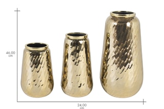 3 vases - 20/31/42 cm - Doré