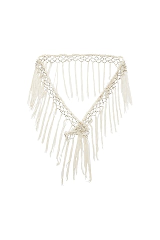 Foulard détail perles - Ecru