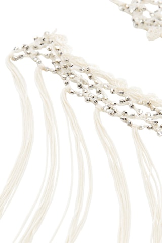 Foulard détail perles - Ecru