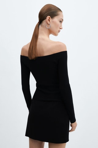 Pull maille épaules dénudées - Noir