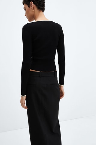 Pull-over liserés contrastants - Noir