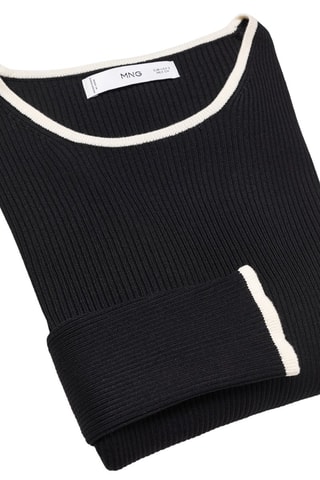 Pull-over liserés contrastants - Noir