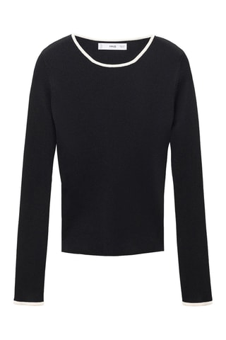 Pull-over liserés contrastants - Noir