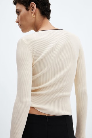 Pull-over liserés contrastants - Brut