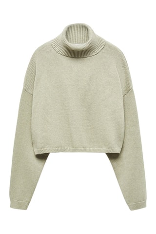 Pull-over maille col roulé - Kaki