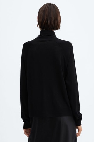 Pull-over maille fine col roulé - Noir