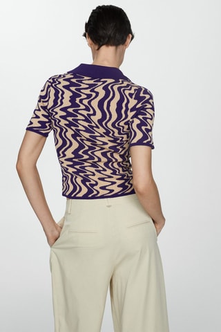 Pull-over maille col polo - Violet