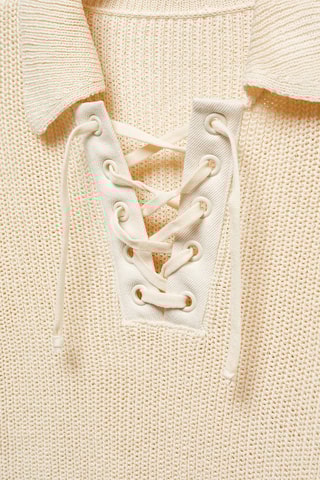 Pull-over col V cordon - Ecru