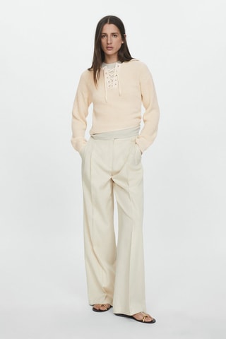Pull-over col V cordon - Ecru