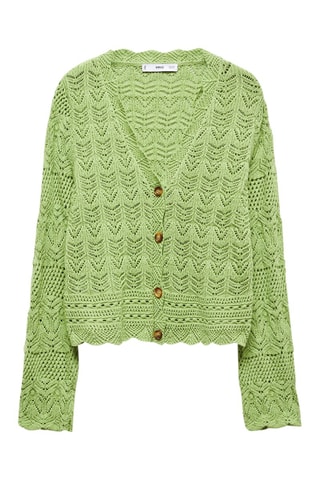 Cardigan détail ajourés - Vert